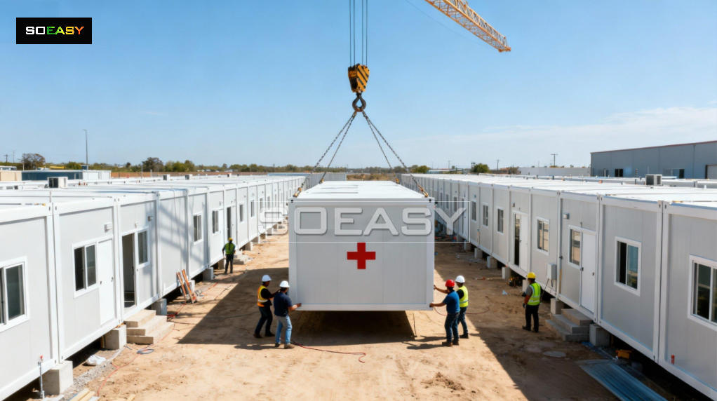 Flat pack container hospital