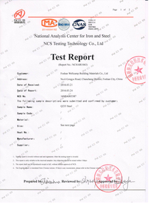 ASTM Certificate