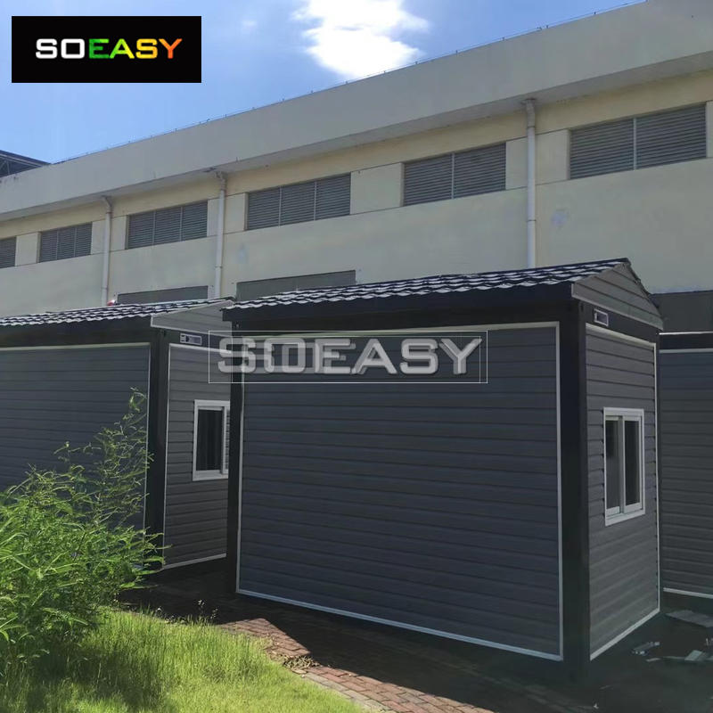 Dark Grey Canopy Flat Pack Container House Modular Costomized