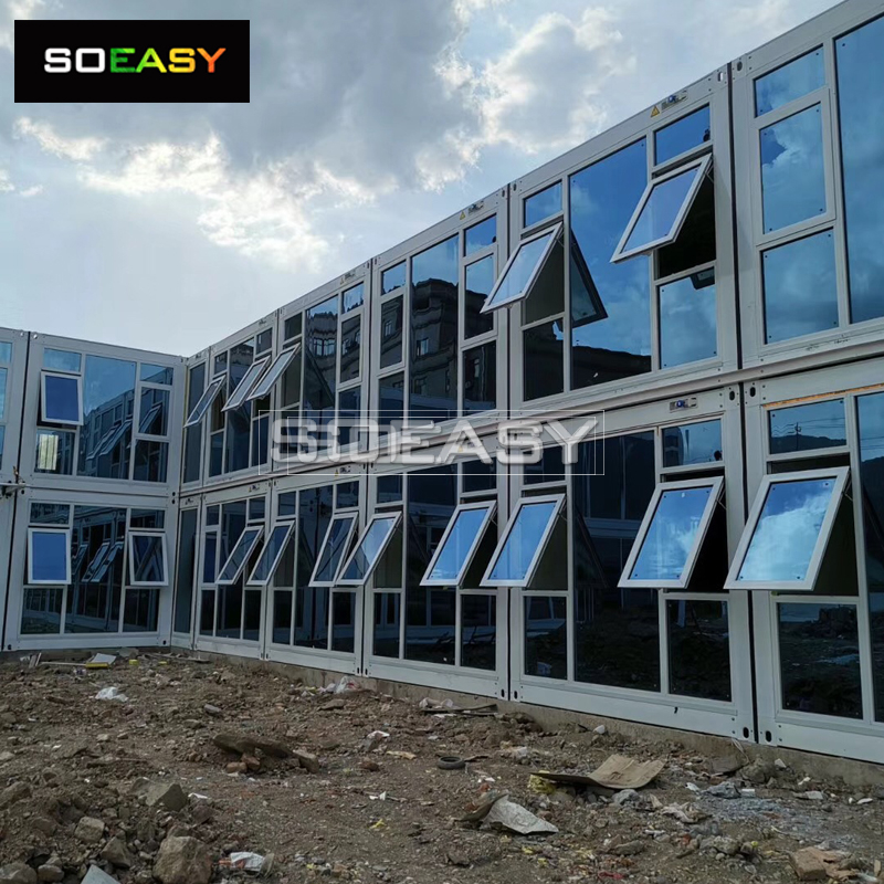 Top-hung Window Design Flat Pack Container House Glass Hotel