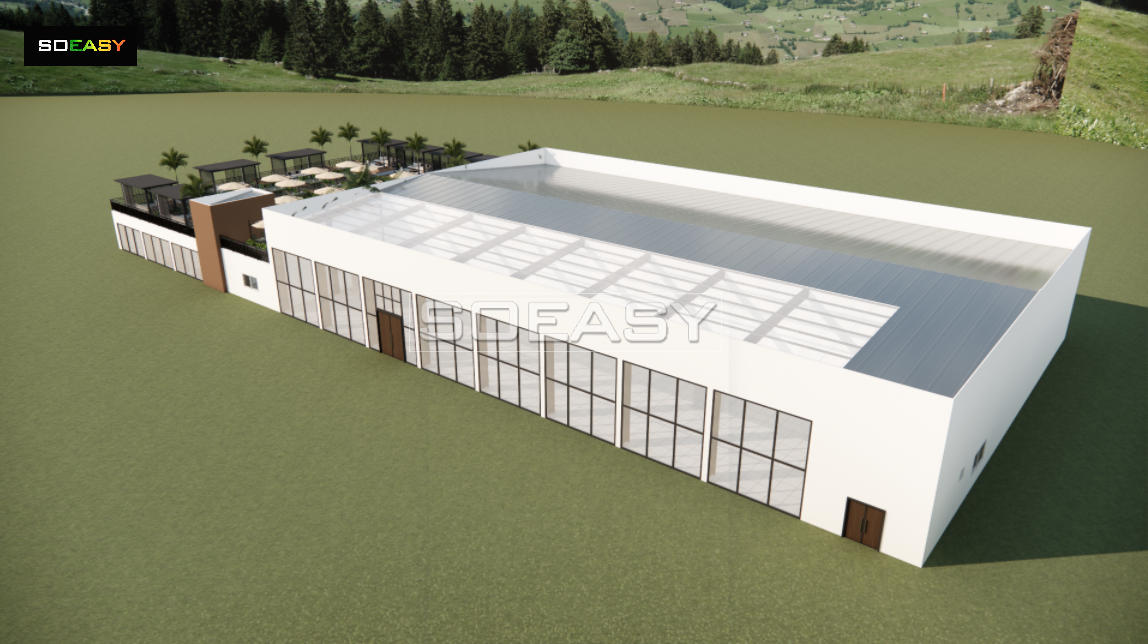 Steel structure construction hall