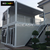 Double Floors Glass with Terrace Flat Pack Container House Modular