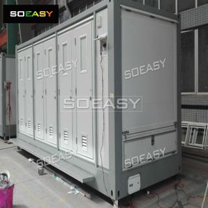 China Factory Six Container Public Toilets with Side Washing Basin 