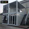 Double Floors Glass with Terrace Flat Pack Container House Modular