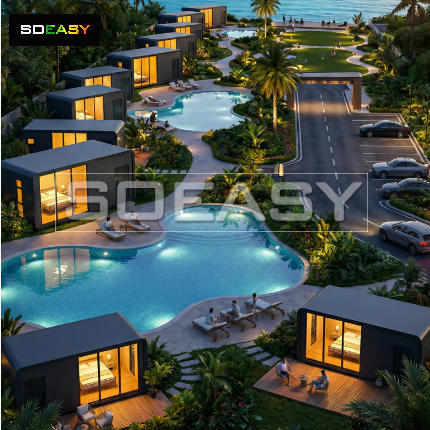 SOEASY 20ft Customsized Luxury Apple Cabin Resort Renting Office Outdoor Coffee Shop