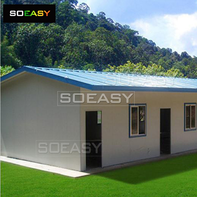 Blue And White Prefab T Type House Modular Firm Recyclable