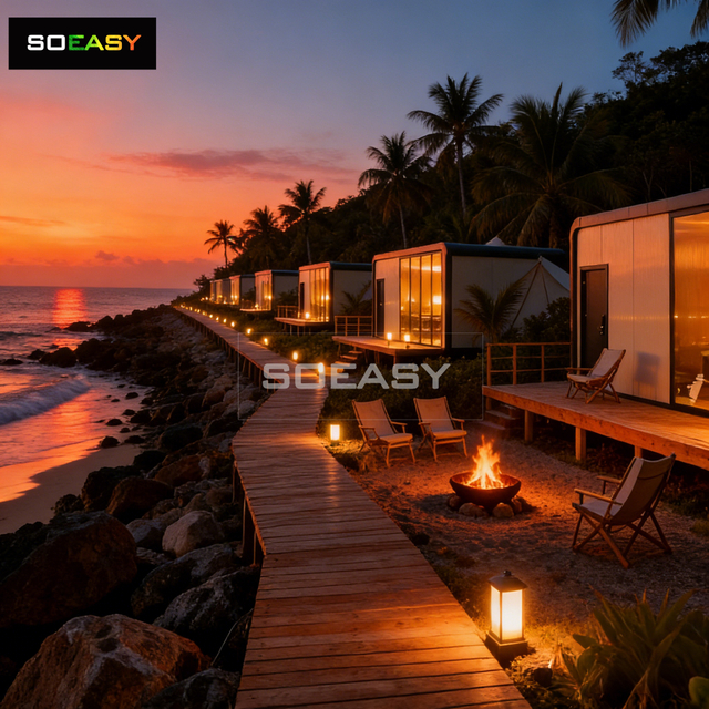 SOEASY 20ft Luxury Modular Home Modern Design Apple Cabin Outdoor Living And Working